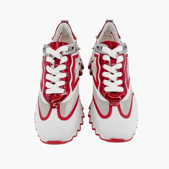 Christian Louboutin Sharkina Mesh Sneakers Size 37 US 7 White Red Loubishark 49 - Picture 3 of 15